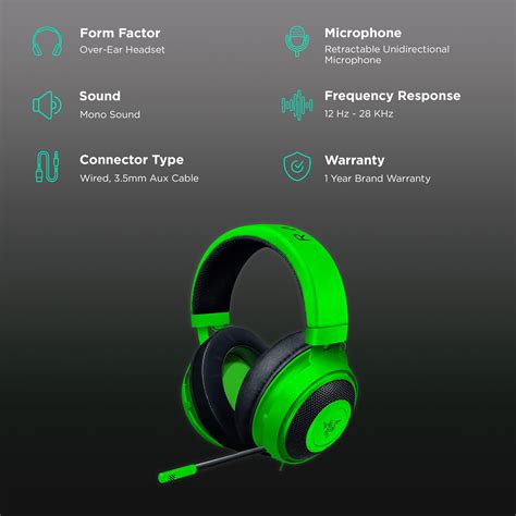 Buy Razer Kraken Rz04 02830200 R3m1 Wired Gaming Headset Clear And Powerful Sound Over Ear