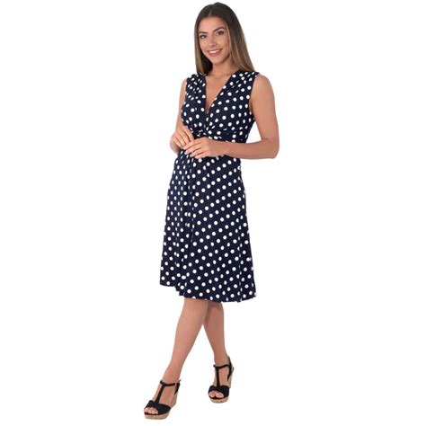 Krisp Womensladies Knot Front Polka Dot Mini Dress Discounts On Great Brands