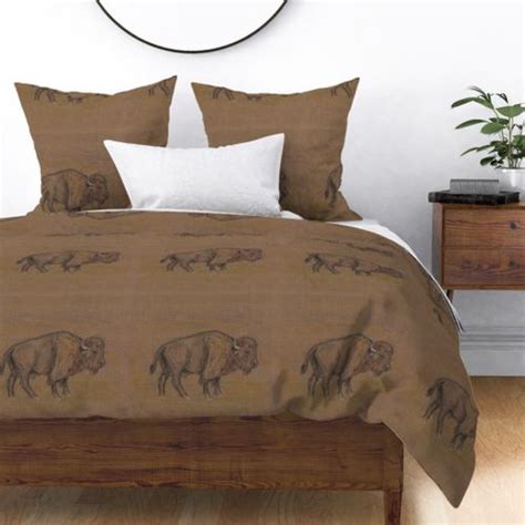 Bison Buffalo for Pillows Fabric | Spoonflower