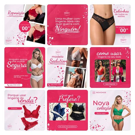 Templates Canva Moda Ntima Lingerie Artes Edit Veis B Nus