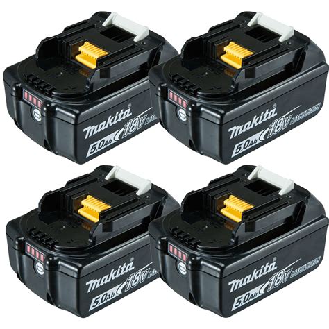 Makita 18v 5 0ah Lithium Battery With Charge Indicator X 4 Bl1850b L