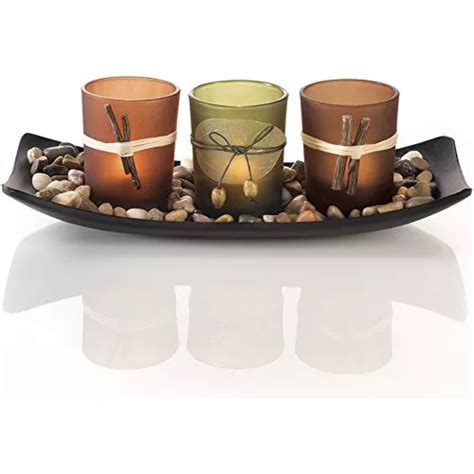 Natural Candlescape Set 3 Candeleros Decorativos Rocas Envío gratis