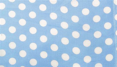 Light Blue Fabric White Polka Dots Dressmaking Fabric Home