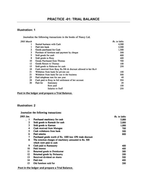 FINANCIAL ACCOUNTING PRACTICE 01