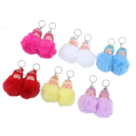 Pendentif bébé endormi DRFEIFY Lot de 12 porte clés en peluche