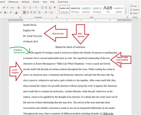 Student Essay Example Literary Analysis In Mla The Roughwriter S