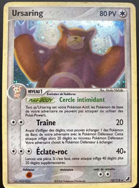 Ursaring 18 115 EX Forces Cachées carte Pokemon