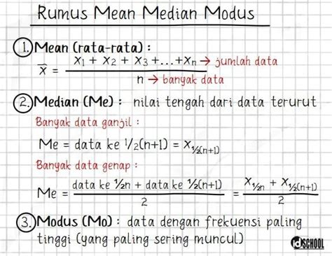 Rumus Mean Median Modus Data Kelompok Dan Contohnya