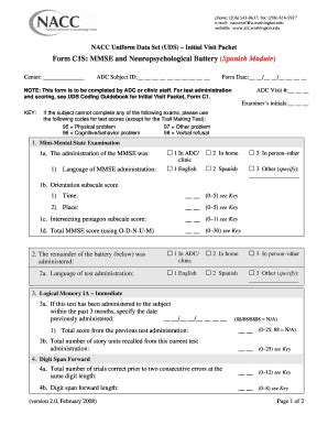 Nacc Uniform Data Set Battery Fill Online Printable Fillable Blank