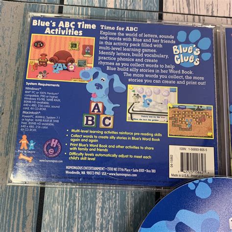 Blue S ABC Time Activities PC 1999 Blue S Clues CD ROM Game Windows