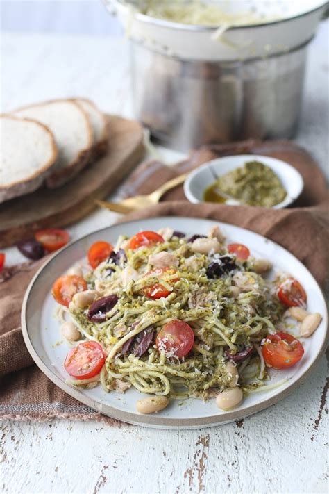 Tuna Pesto Pasta Easy Gluten Free Pantry Staple Recipe