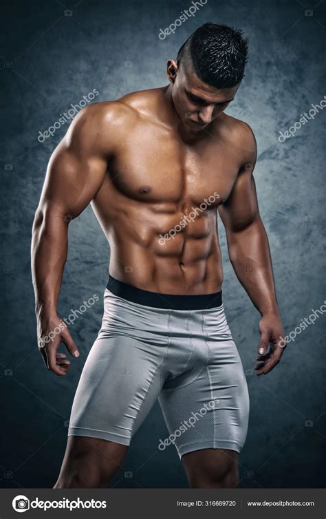 Shirtless Athletic Confident Muscular Handsome Man Stock Photo By