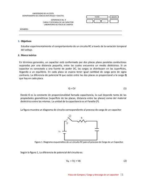 Carga Y Descarga De Un Capacitor Teoria Y Practica Procesos De Carga