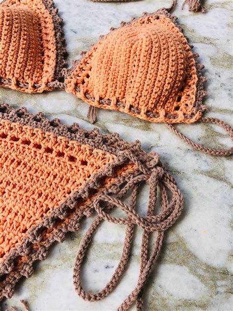 Two Pieces Crochet Brazilian Bikini Set Crochet Etsy