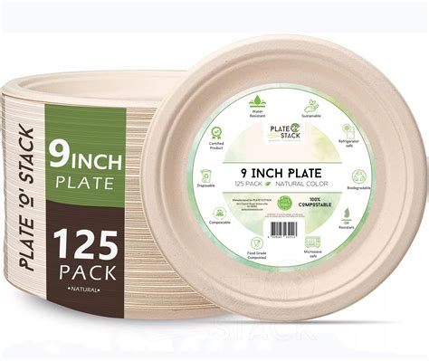 Compostable Disposable Paper Plates Pack Pfas Free