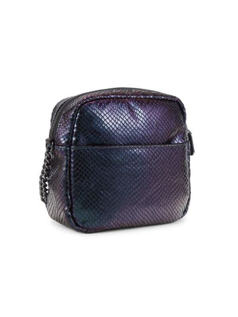 Karl Lagerfeld Paris Lafayette Snakeskin Embossed Leather Shoulder Bag