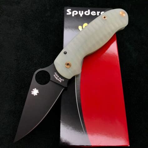 Spyderco Para 3 C223GPBK Jade Anso Scale W Black Blade 3 Hardware