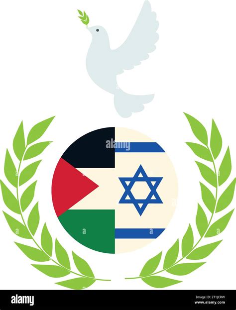 Palestine And Israel Flags With Peace Dove Stock Vector Image Art Alamy