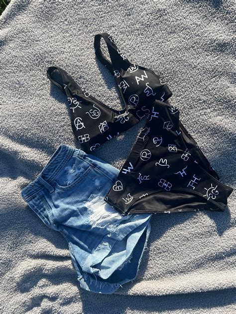 Western Bikini Black Cattle Brand Etsy