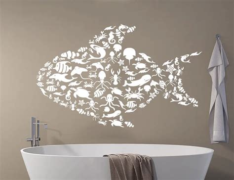 Fish Wall Decal Sea Decorated Animals Ocean Nautical Marine Home Decor