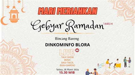 Live Talkshow Dinkominfo Gebyar Ramadhan H Youtube