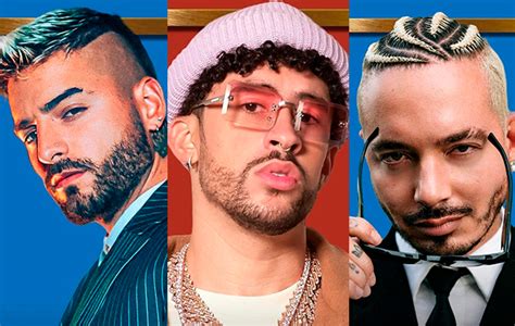 Bad Bunny Maluma Y J Balvin En El Podio De Las Nominaciones De Los