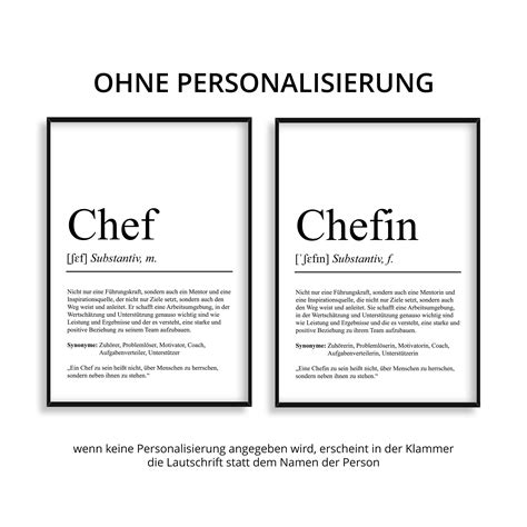 Chefin Definition Poster Personalisierbar Mit Namen Beruf Poster Chefin