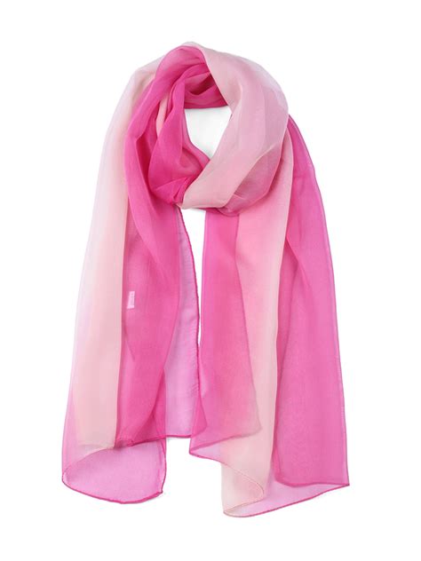 Unique Bargains Long Chiffon Scarf Gradient Color Scarf For Women