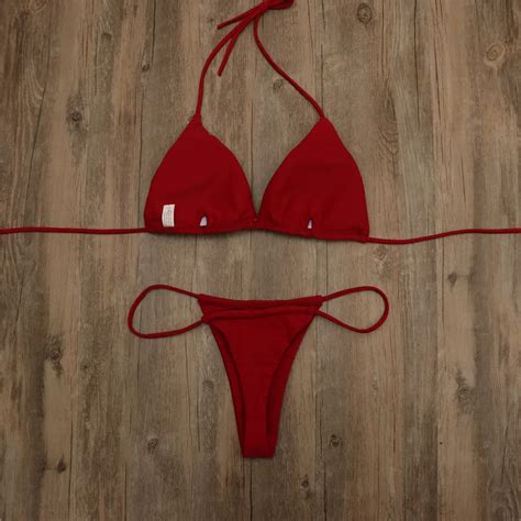 2020 Summer Fashion Hot Sexy Women Girl Three Point Two Piece Micro String Thong Bikini With