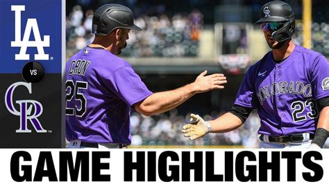 Dodgers Vs Rockies Game Highlights 4 10 22 MLB Highlights YouTube