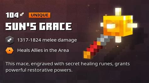 How To Get Suns Grace Minecraft Dungeons Unique Mace Youtube