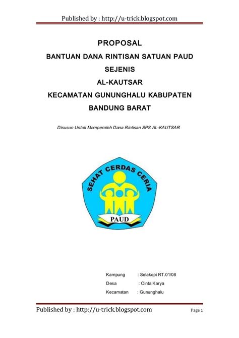 Contoh Proposal Bantuan Dana Pendidikan Pdf Goresan