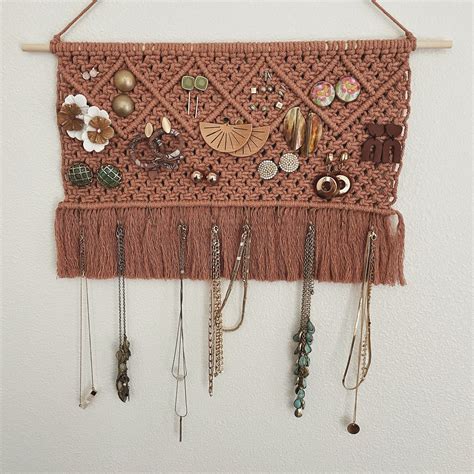 Macrame Jewelry Holder Organizer Etsy