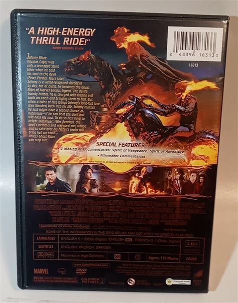 Ghost Rider Dvd 2007 Nicolas Cage Eva Mendes 43396163119 Ebay