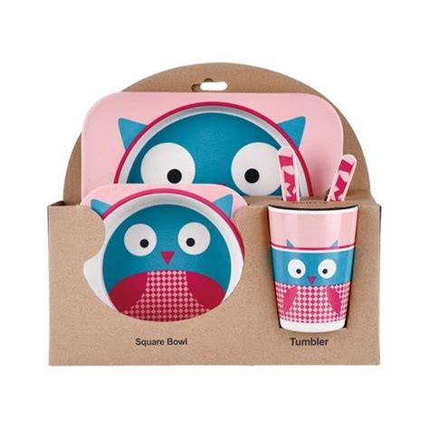 Ensemble De Vaisselle En Bambou Pour Enfants YWEI Assiette