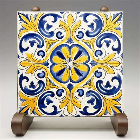 Yellow Fleur De Lis Azulejo Print Ceramic Tile Zazzle