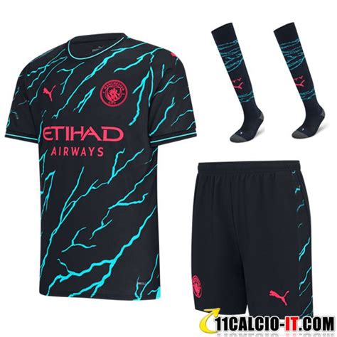 Acquisto Kit Maglia Manchester City Terza Pantaloncini Calzini 2023