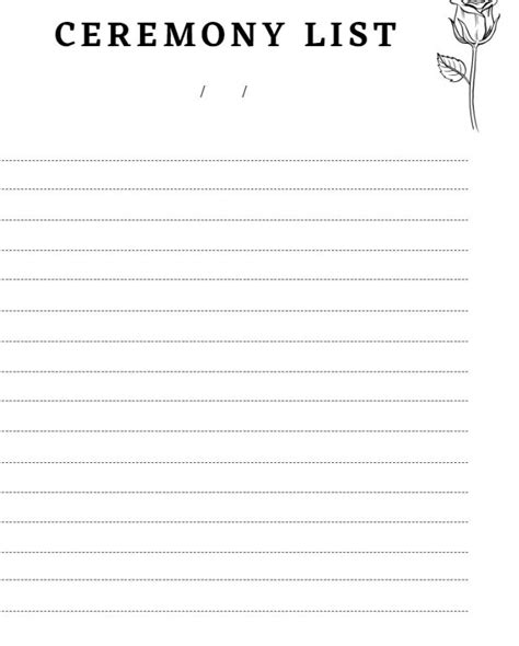 Wedding to Do Printable Lists Template Fill in the Blank 6 Full Pages ...