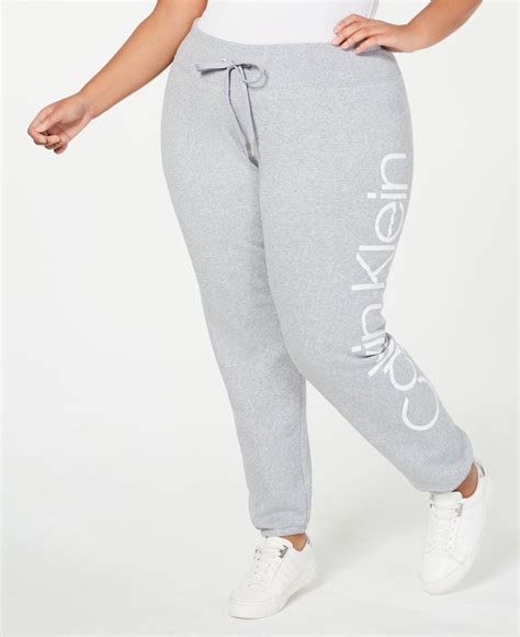 Lyst Calvin Klein Performance Plus Size Oversize Logo Joggers In Gray