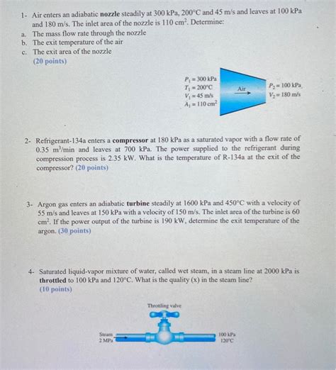 Solved 1 Air Enters An Adiabatic Nozzle Steadily At 300