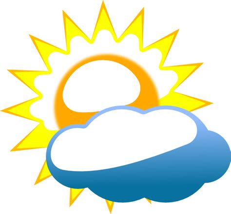 Cloudy Sun Clip Art at Clker.com - vector clip art online, royalty free ...