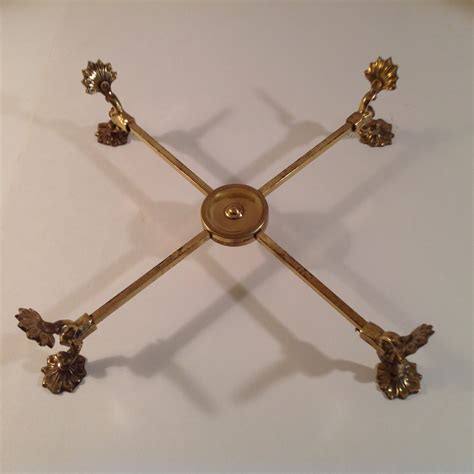 Brass Trivet Cross Style Adjustable Trivet Stand Vintage Ca