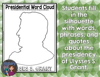 Ulysses S Grant Coloring Page And Word Cloud Activity By History Gal