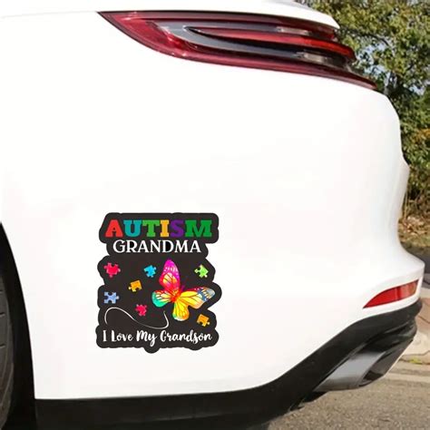 Autism Grandma Butterfly Love Grandson Awareness Sticker Pe Temu