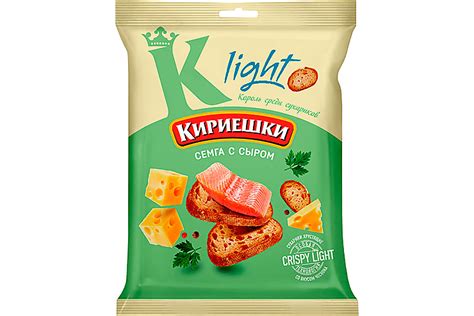 Сухарики со вкусом «Сёмга с сыром» «Кириешки Light», 33 г - купить по ...