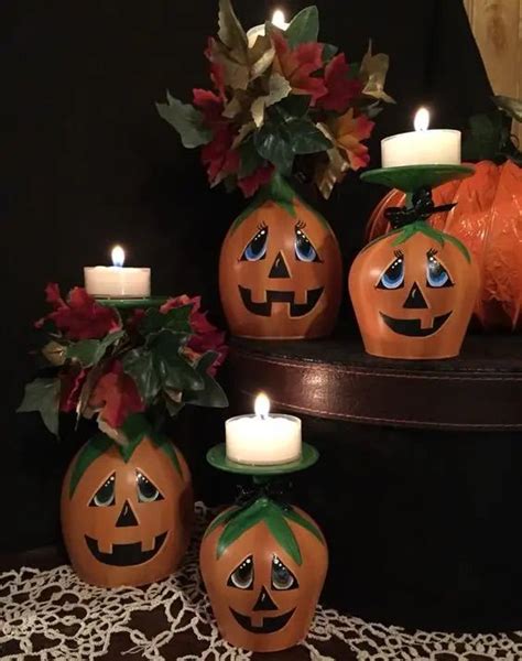 Pin By Nancy Owens Merenda On Halloween Craft And Decorating Ideas Wine Glass Crafts Fall