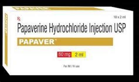 Papaverine Injection PAPAVERINE, Packaging Size: 25x2 ml Vial at Rs 119 ...