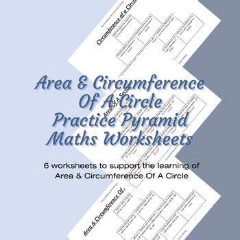 Area And Circumference Of A Circle Maths Practice Pyramid Worksheets