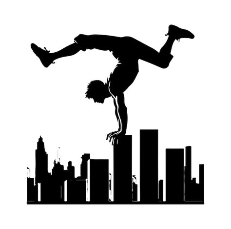 PARKOUR Vector Silhouette Graphic Illustration Premium AI Generated