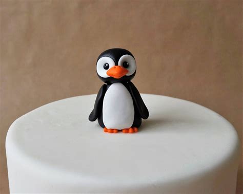 Fondant Penguin Cake Topper Penguin Topper Winter Topper Etsy